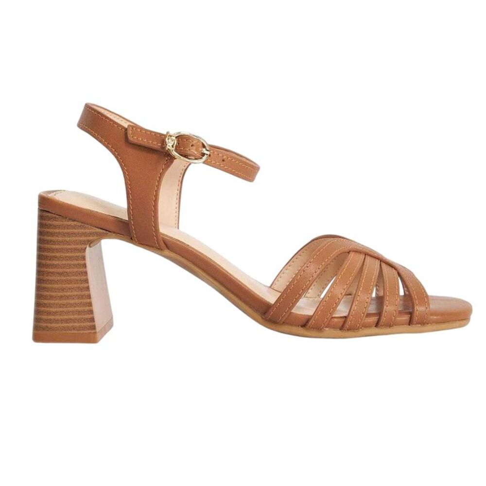Dune London Womens/Ladies Leather Block Heel Sandals / Tan